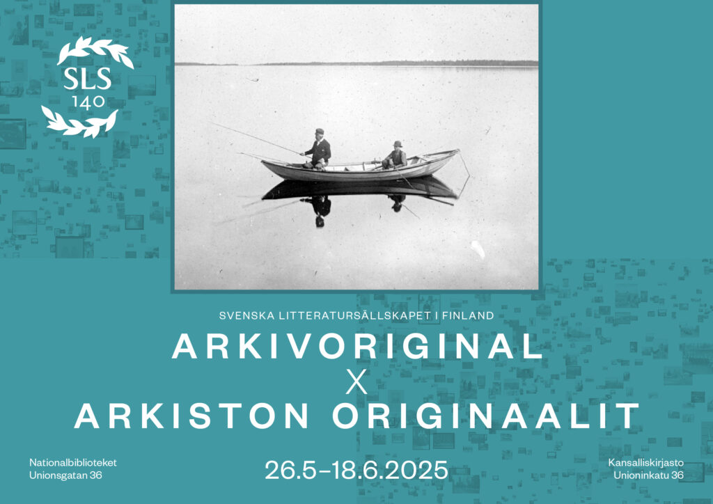 Zacharias Topelius metar i roddbåt på Alörsfjärden. SLS/Familjen Zachris Topelius arkiv.