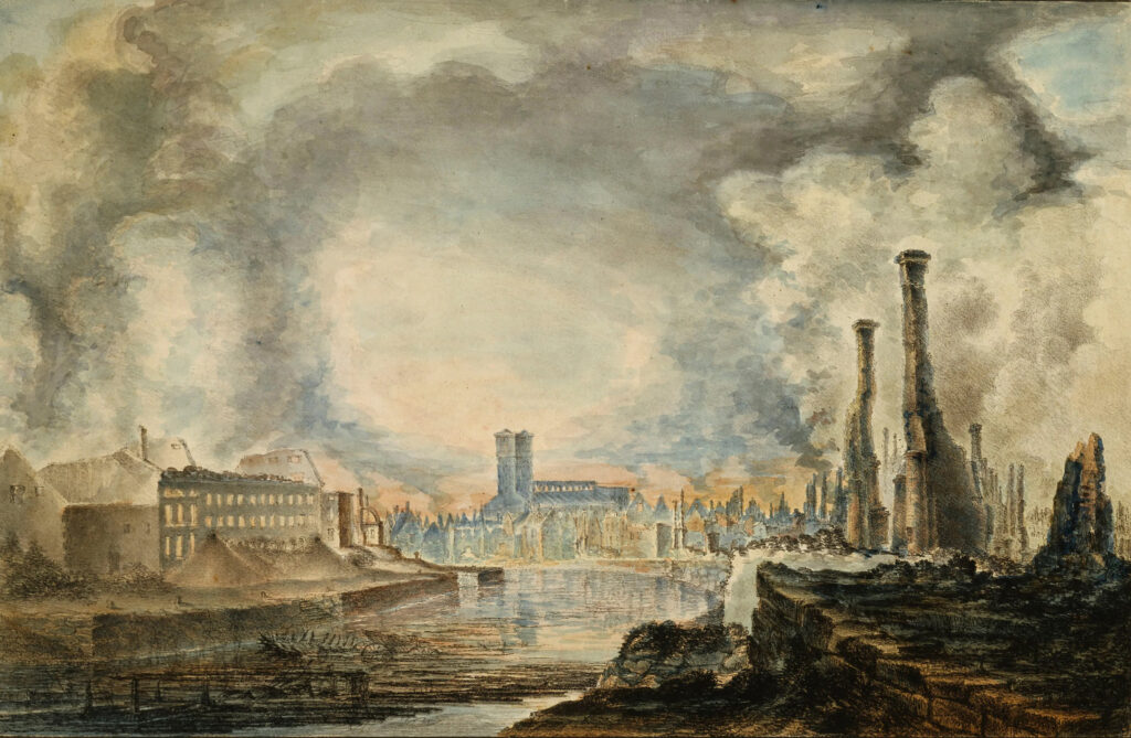 Gustaf Wilhelm Finnberg: Ruiner af Åbo, 1827. Finlands Nationalgalleri. Foto Hannu Aaltonen.